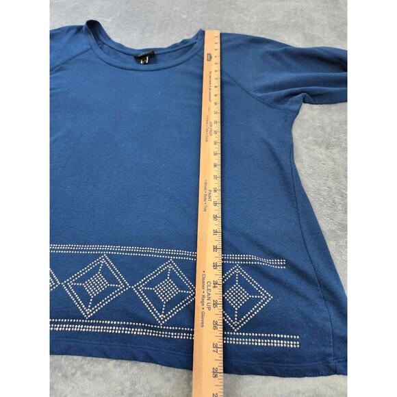 Lane Bryant Blue Long Sleeve Pullover Knit Top With Bling Size 20/24 2X - Picture 5 of 9